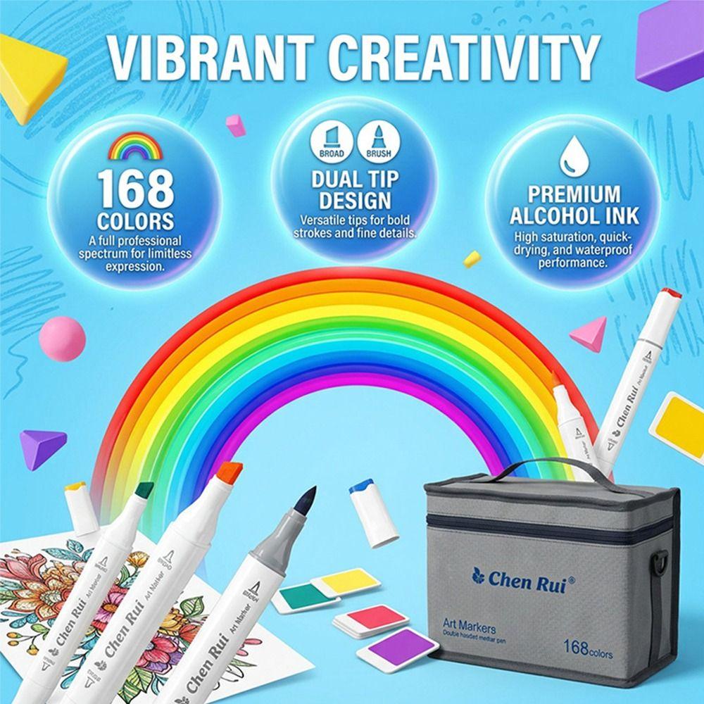 48/60Pcs Brush Tip Alcohol Markers Dual Tip Art Marker Set Portable Brush Markers Drawing