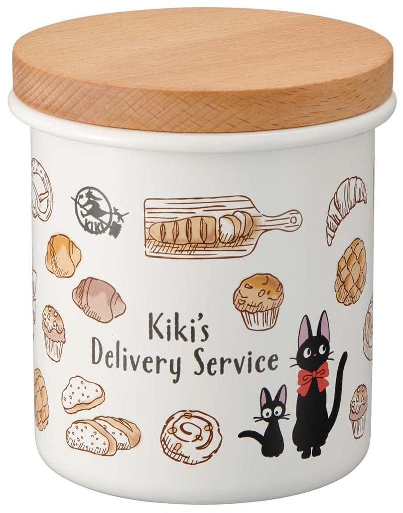 Skater Enamel Wooden Studio Ghibli Delivery Jiji Canister, 750ml, Lid, "Kiki's Service" ENC8-A