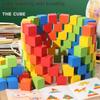 Colorful Wooden Cube Blocks for Elementary Math and Logic Skills Development