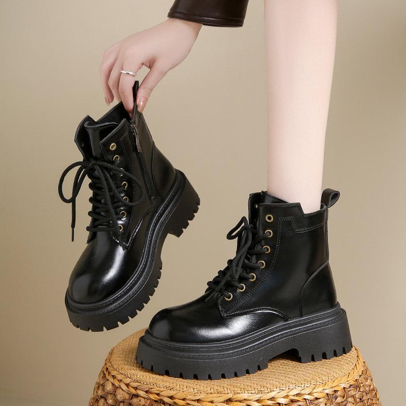 Модные женские ботильоны 2024 года, зимние новые водонепроницаемые нескользящие короткие ботинки, женские классические модные ботинки на молнии со шнуровкой на платформе в стиле армейского кроя