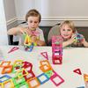 Upgraded Magnetic Blocks Tough Building Tiles STEM Toys for 3+ Year Old Boys and Girls Learning by Playing Games for Toddlers Kids Toys Compatible wit