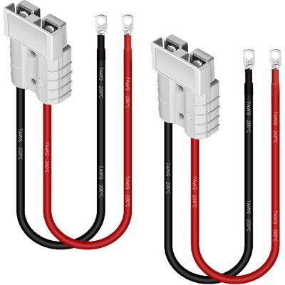 Комплект из 2 шт. разъемов Anderson 50A, аккумуляторные кабели 8 AWG, водонепроницаемые быстроразъемные соединения, кабели длиной 0,98 фута для передачи энергии аккумулятора Lifepo4
