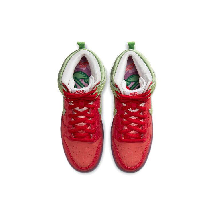 Nike Кроссовки унисекс Dunk High SB Strawberry Cough Red University-Red Spinach-Green CW7093-600