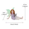 1 sitting girl and rabbit, fluorescent wings, spring garden bonsai decoration, Easter statue ornament