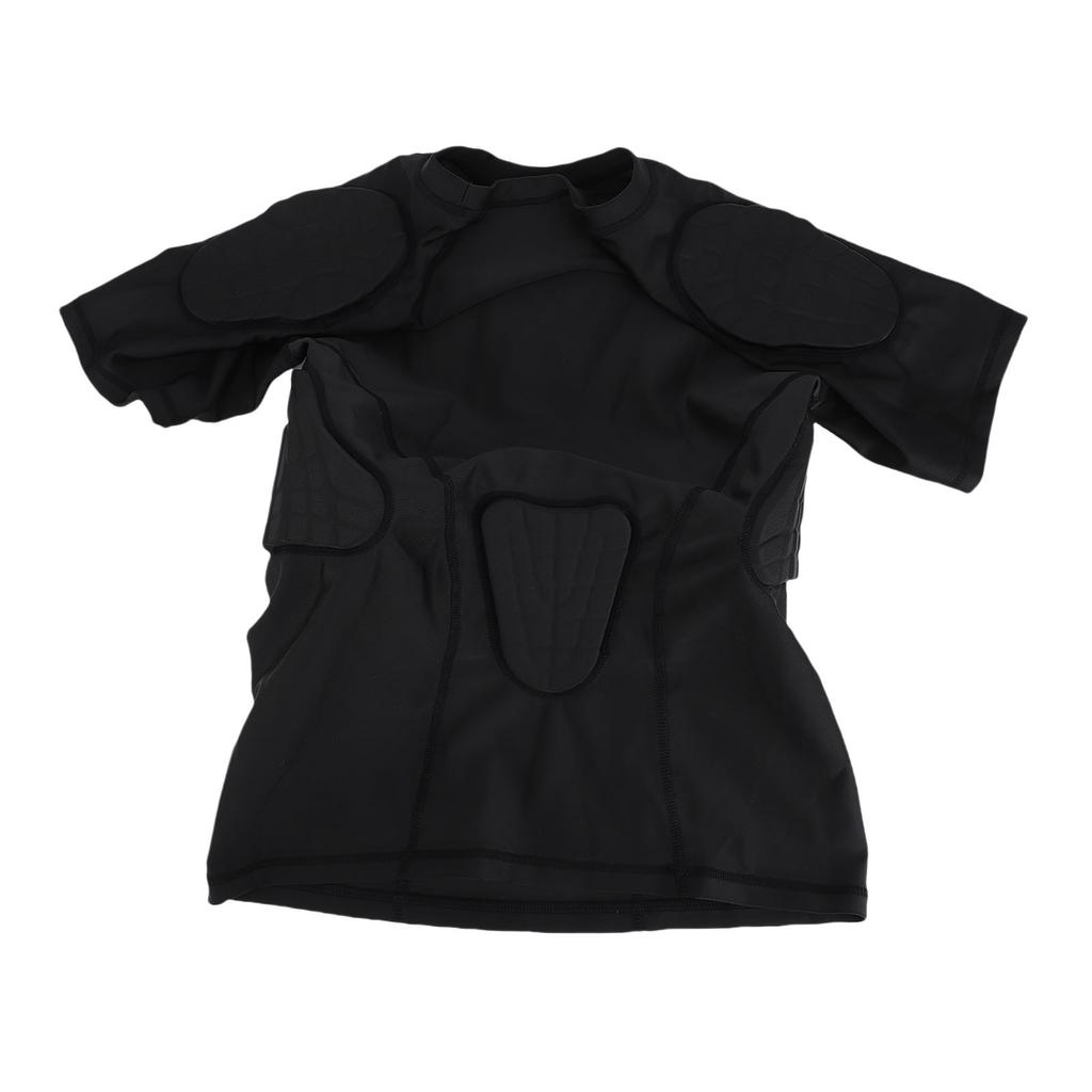 Подростковая компрессионная рубашка с мягкой защитой, с коротким рукавом, защитная рубашка, защита ребер и груди, футбольная рубашка, защита