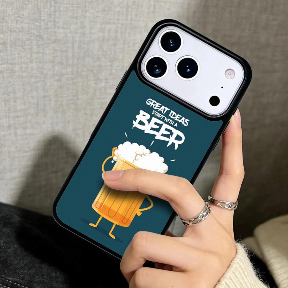 Чехол Case для iPhone 17 Air 16 Pro Max 15 Plus 11 13 Mini 14 12 Задняя крышка телефона Алкоголь Пиво Напиток Пиво