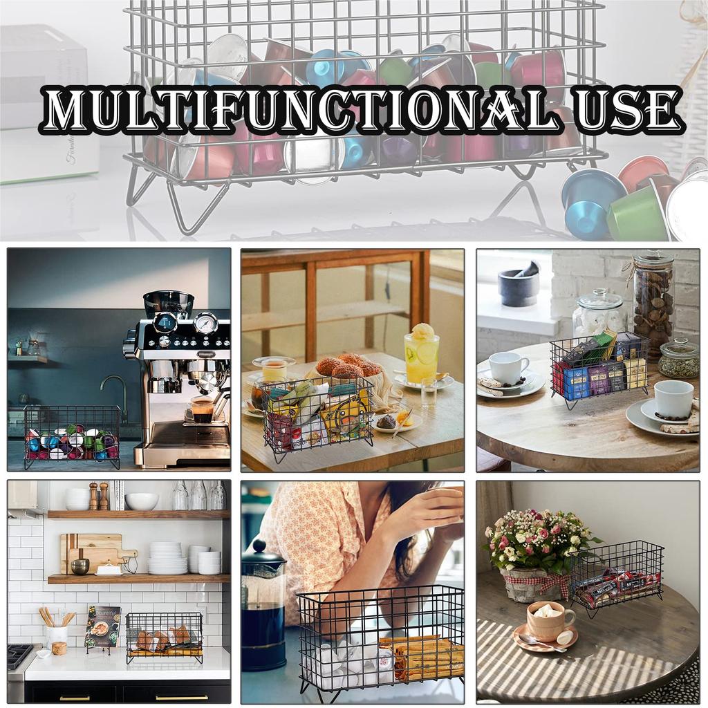 Металлический держатель для кофейных капсул большой емкости, держатель для капсул Nespresso, органайзер для кофейных капсул, корзина для фруктов, аксессуары для бара