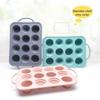 Мини-силиконовая форма для торта с 12 отверстиями, встроенное кольцо из нержавеющей стали, форма для выпечки печенья с помадкой, антипригарные силиконовые формы для торта, инструменты для выпечки