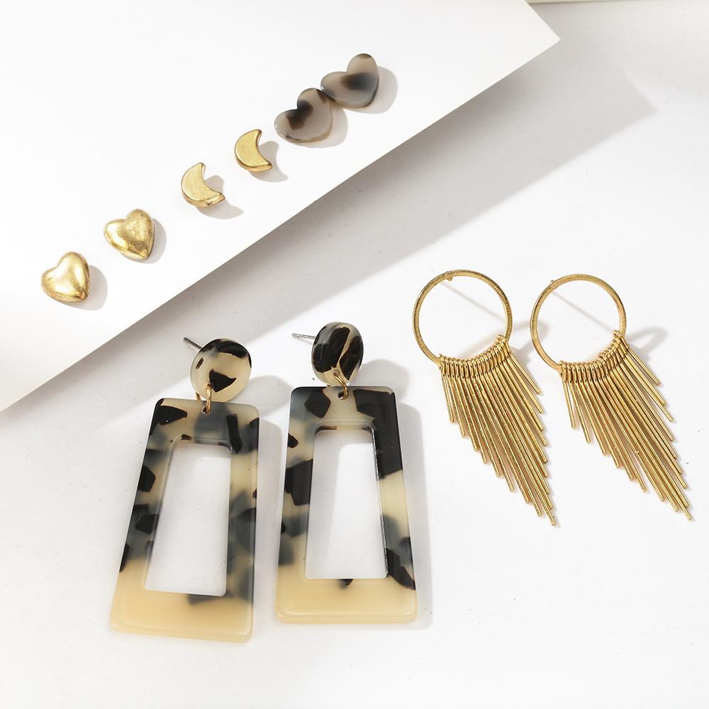 Elegant Retro Acrylic Earrings With Geometric Design For Women Perfect Gift