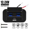 Dual QC3.0 Charger Socket Adapter 12V/24V For Motorcycle Camper Truck ATV Boat Car RV Dual USB Outlet Socket Car Charger