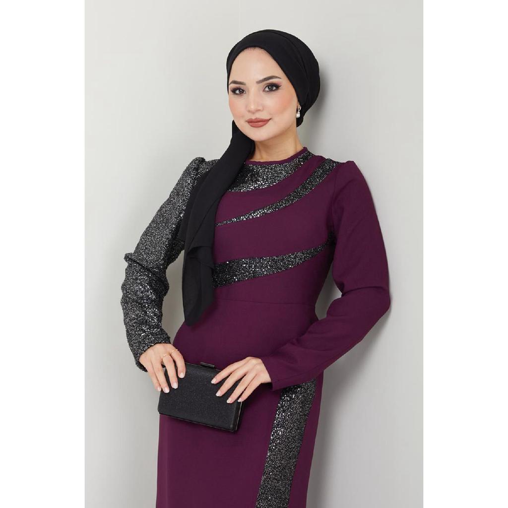 Женская одежда Вечернее платье Модное платье-рыбка с пайетками 2710 Черный