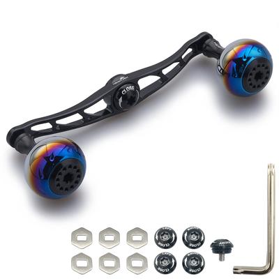 Ручка катушки HEIGHTEN 130120115 мм для мультипликаторной катушки Shimano Daiwa Abu Garcia General серии Aurora (130 мм, черный) (373)