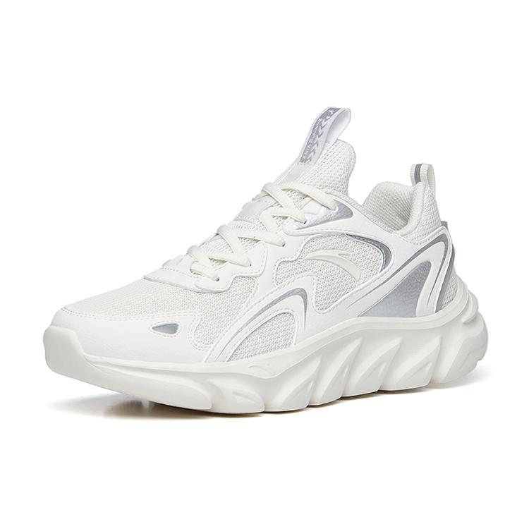 Anta Running Collection Comfortable Abrasion Resistant Low top Running Shoes Women's White Silver 922245522-1
