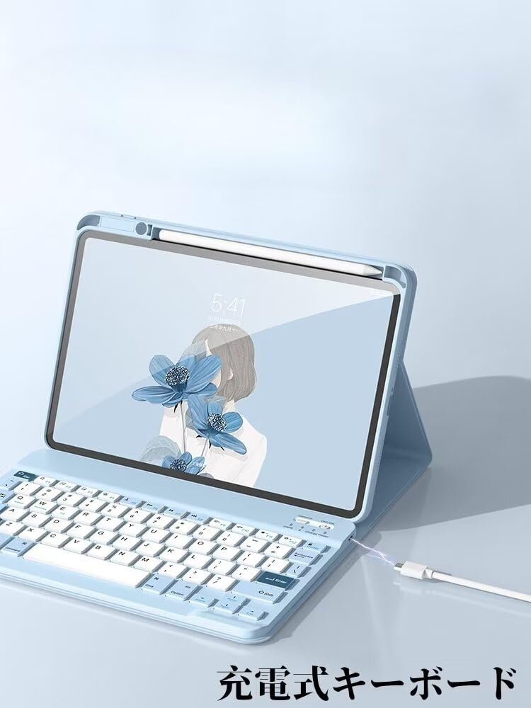 GOOVEN Stylish Keyboard Case for iPad Air 11 with Mouse and Pencil Storage On Compatible with iPad Air 11 and 1st Bluetooth Wireless Keyboard with