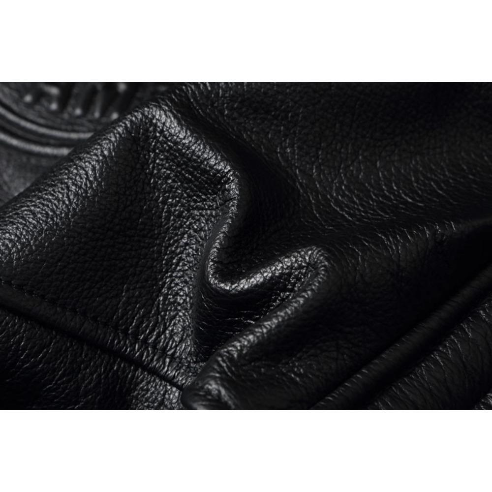 Chinese Size Real Cowhide Coat Genuine Leather Clothes Men's Motorcycle Skull Motorcycle Riding Jacket Autumn