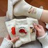 Нососки с рисунком Idea Yarn, носки средней высоты, 100% хлопок, милые носки с грибами и медведями, штабелируемые носки, носки