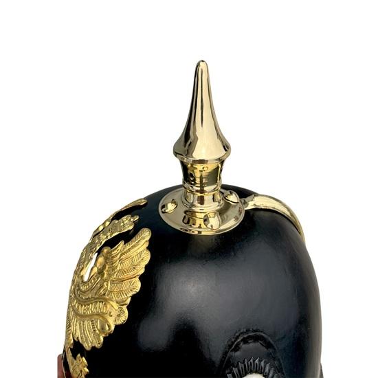 Brass Leather Prussian Pickelhaube Helmet Handcrafted German Imperial Style Gift