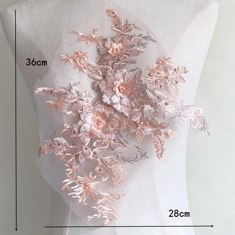 Кружевная аппликация, стразы, сетка, цветок, бисер, красочная трехмерная платье, ткань, нашивка, ткань с вышивкой