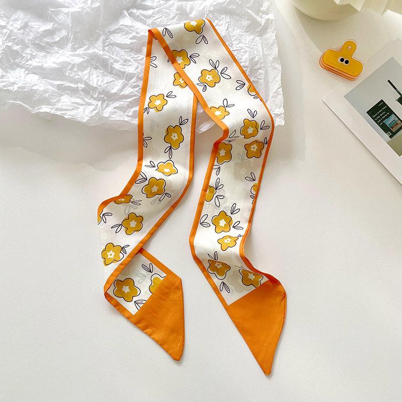 Long Silk Scarf, High-end New Versatile Hair Tie Streamer, Atmosphere Ribbon, Spring and Summer Decorative Scarf, Tied Bag Streamer
