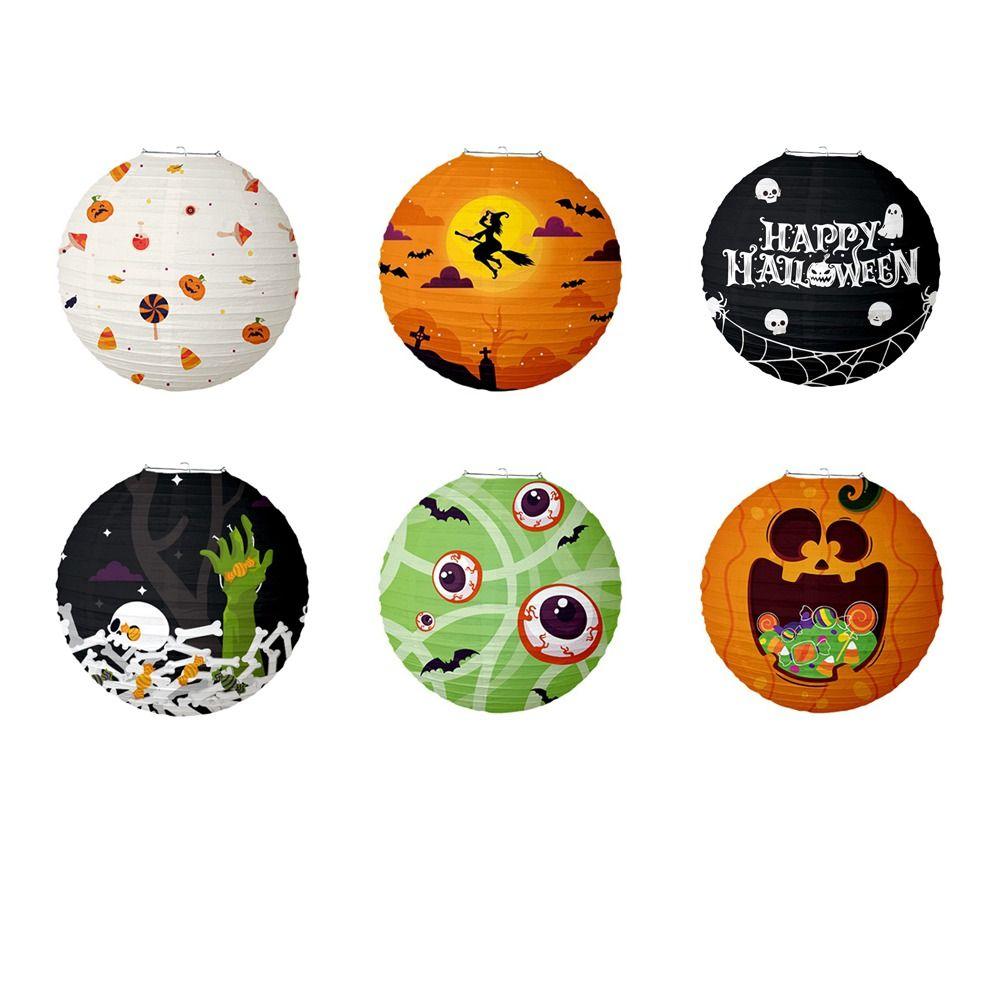 Паук Летучая мышь Скелет Тыква Бумажный шар Бумажный подвесной фонарь Хэллоуин Бумажные фонарики Хэллоуин