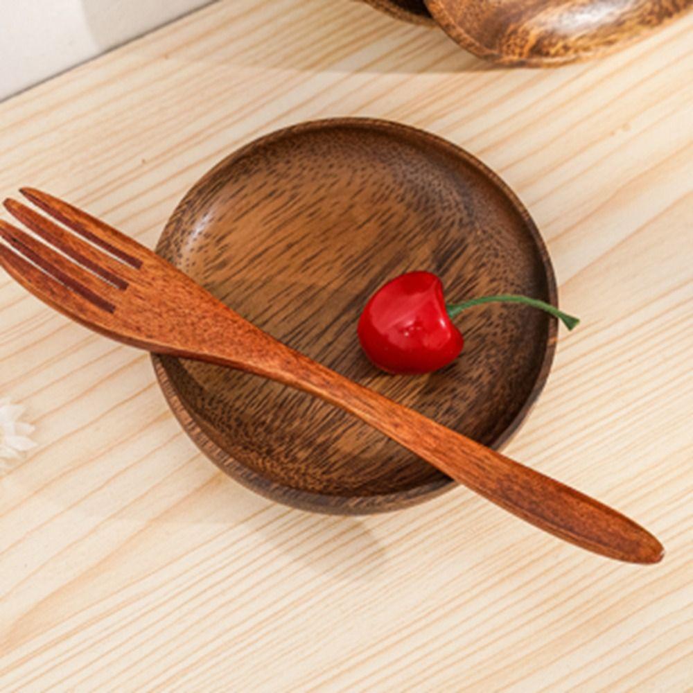 Wood 1Pcs Durable Tableware Unbreakable Vintage Dinner Plate Fruits Dishes Platter Serving Tray