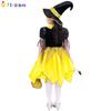 Magical Halloween Witch Cosplay Dress For Girls Featuring Irregular Hem And Polyester Fabric