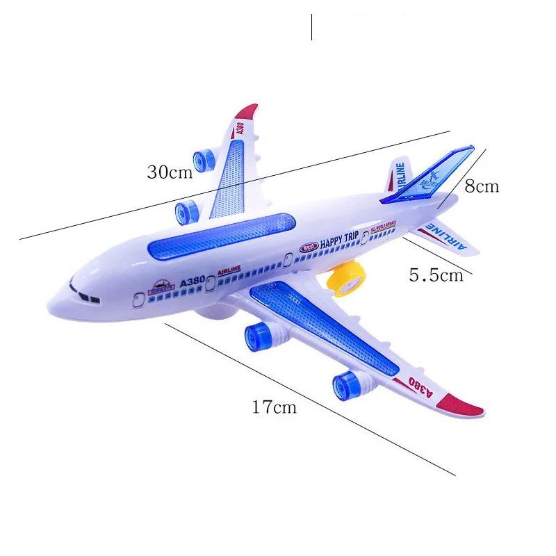 Электронный самолетик с музыкой, автопилотом, световыми и звуковыми эффектами, автоматическим вращением. Образовательная игрушка, подарок для детей