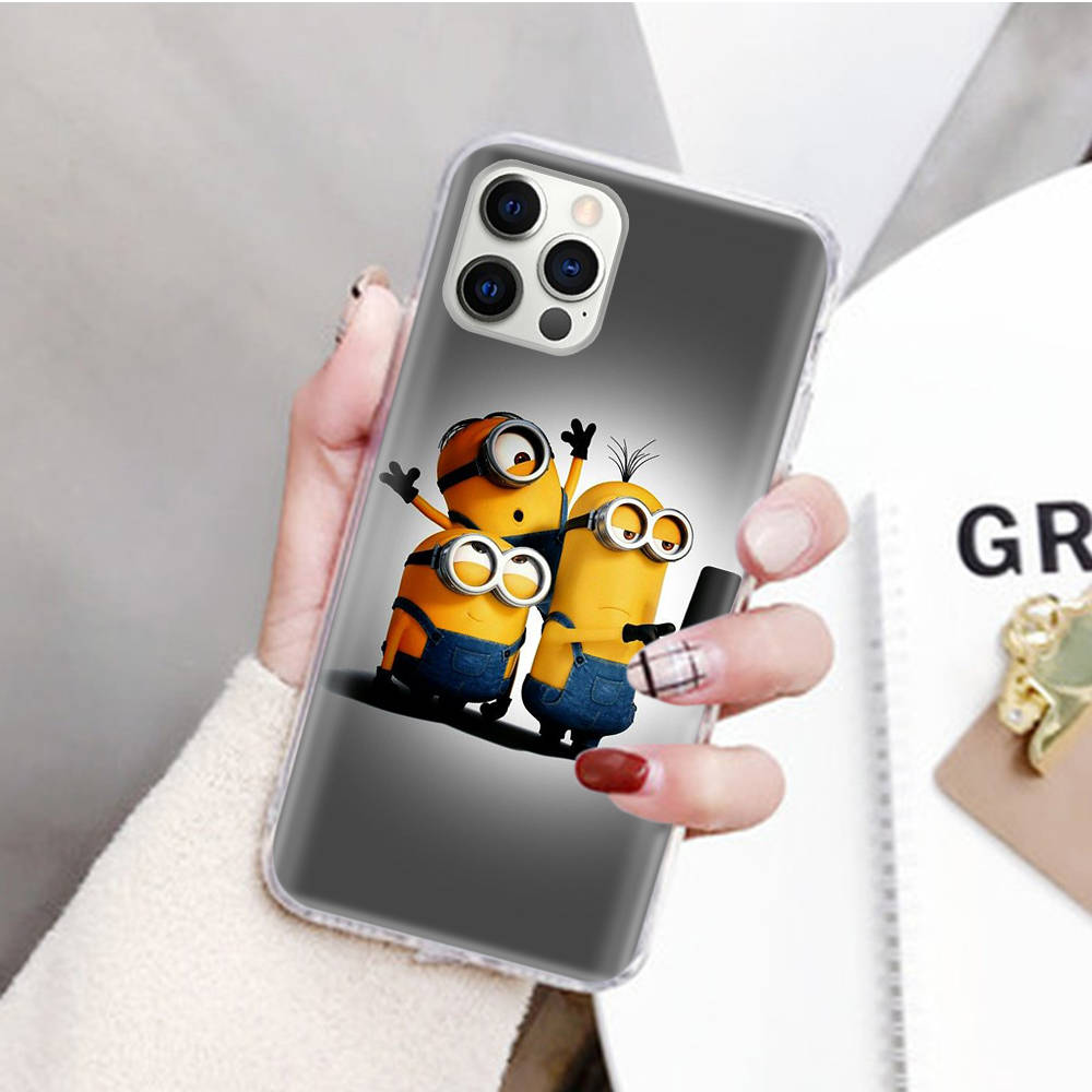 JM31 Миньон мультфильм прозрачный чехол для Samsung A04 A14 A23 M33 M53 Realme 10 9 C35 C55 VIVO Y02 X80 Infinix Hot 30 Note 11 Tecno Spark 8P Pro