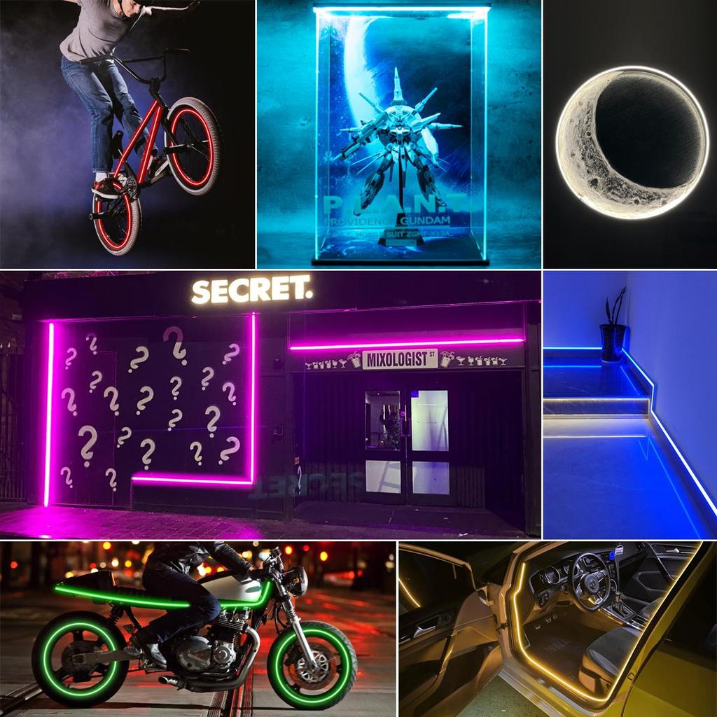 Яркие светодиодные ленты COB, 12 В, гибкие, ширина печатной платы 5 мм, RA90, супер тонкая неоновая лента для украшения кухонного шкафа, комнаты