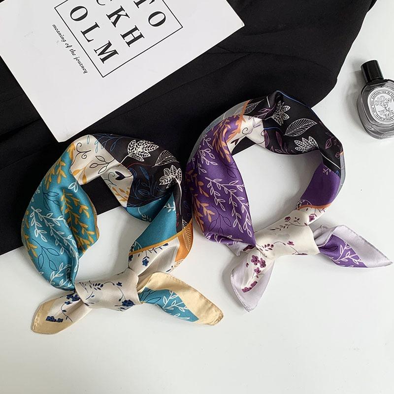 Тонкий шарф-шаль с новым темпераментом, шелковый шарф высокого класса, универсальный, завязанный имитацией шелка, квадратный шарф 70х70