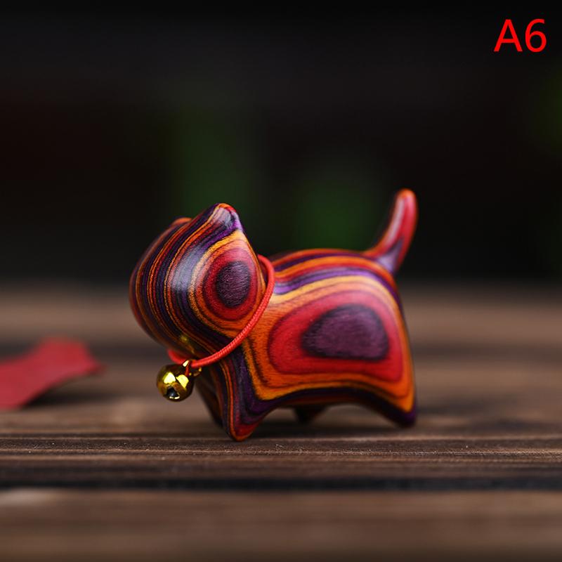 Радужные Деревянные Резные Скульптуры Кошек Кошачьи Украшения Милые Цветные Деревянные Кошки Настольные Офисные Аксессуары Домашний Декор Подарки Сувениры