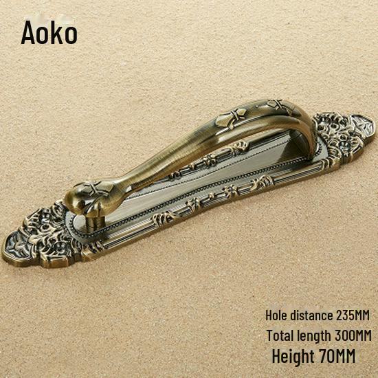 European Antique Copper Double Door Handle - Exposed & Invisible Design