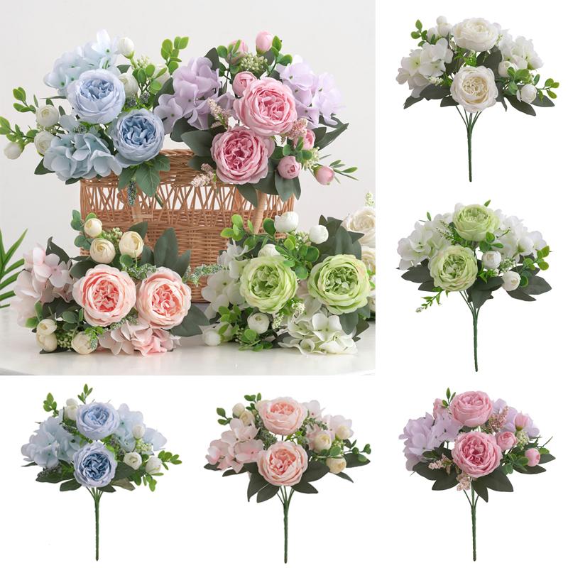 Шампанское Розовый Шелковый Пион Искусственные Поддельные Цветы Букет Домашний Свадебный Декор