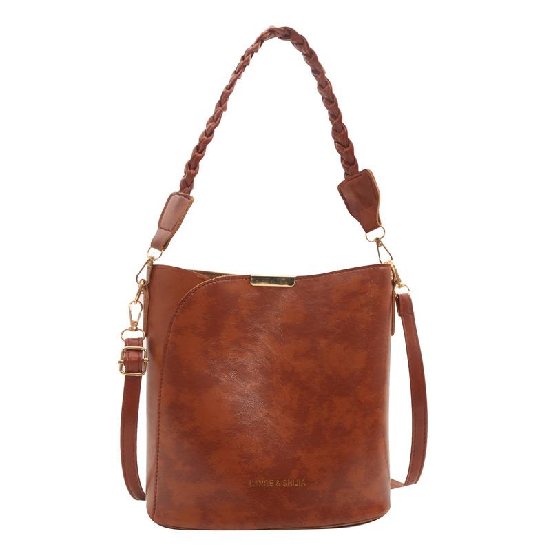 Bags Fashion Shoulder Bags Textured Pu Bucket Bags Niche Versatile Women'S Bags Two-Piece Set Crossbody