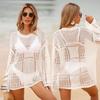 2024 Stylish Lace Shirt Bikini Cover-up with Midi Skirt for Beach Vacation