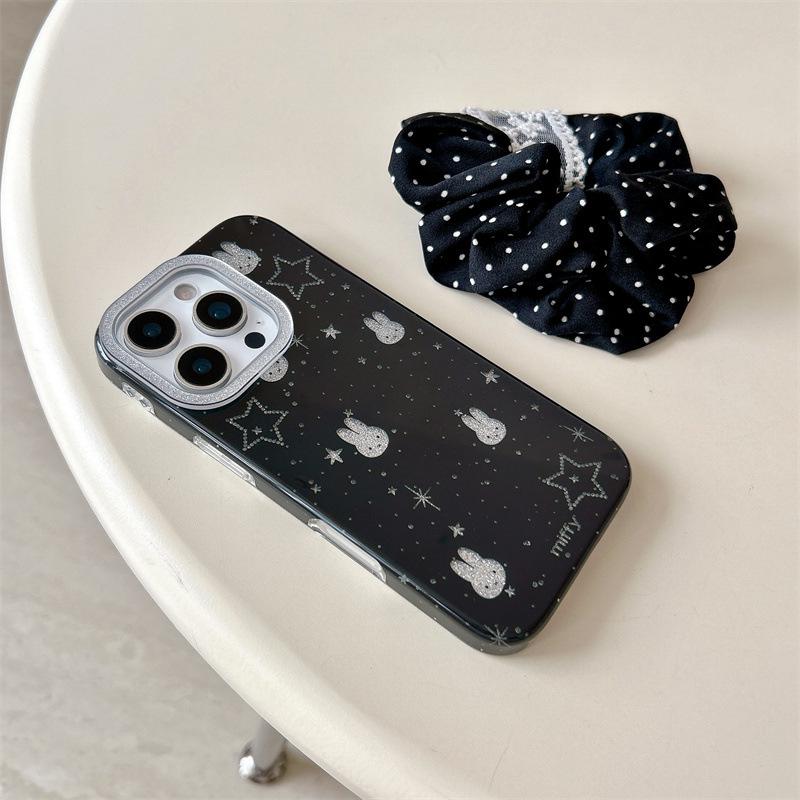 Чехол со звездочками и кроликом для iPhone 17/16 Pro Max/15/14
