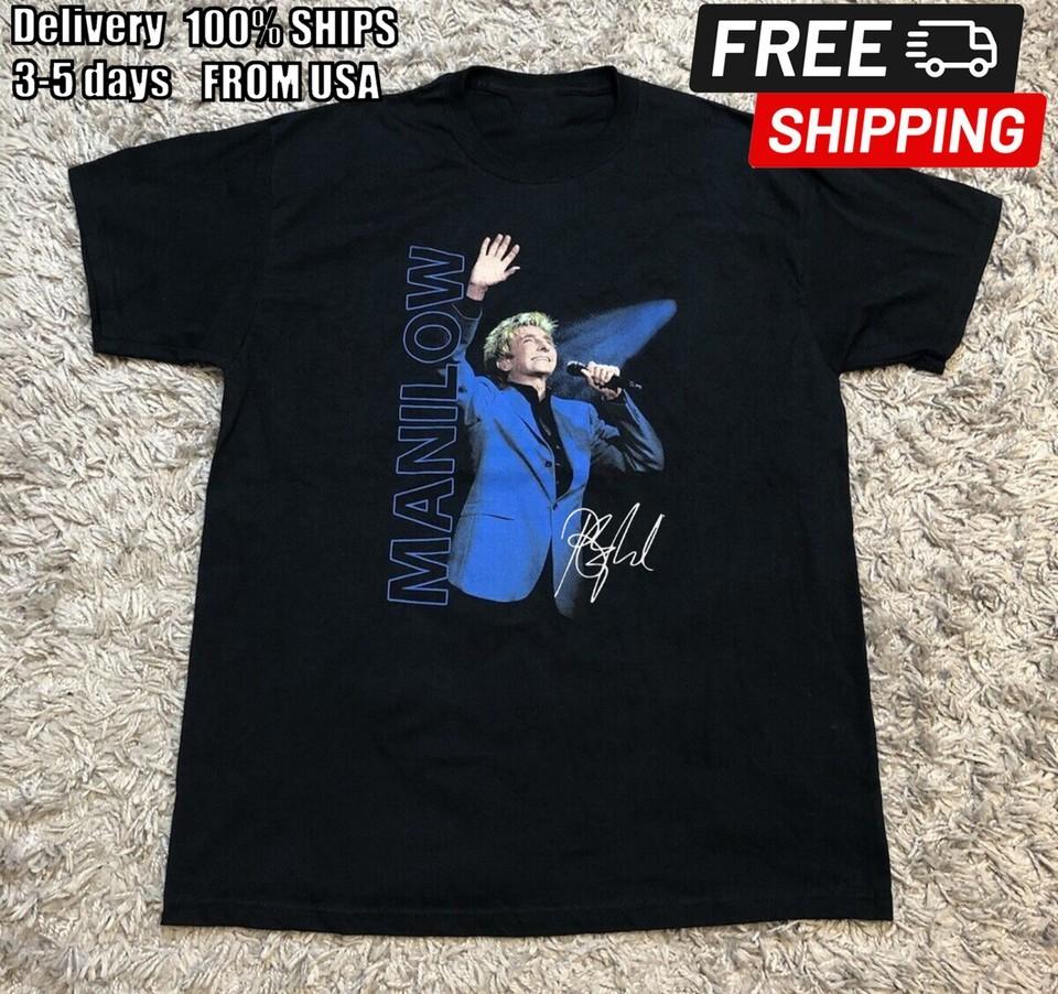 90s Barry Manilow T Shirt Cotton Black All Size TShirt AG2630 Unisex T-Shirt