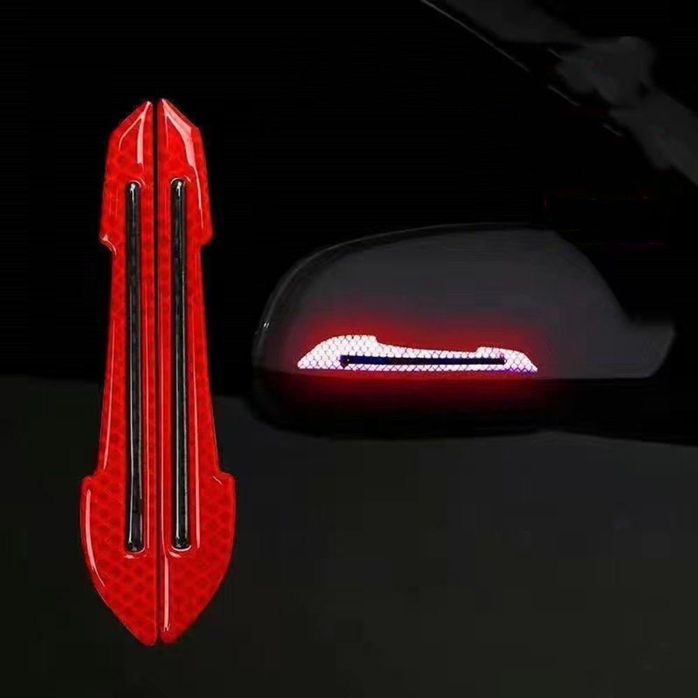 2 шт., противоударные наклейки на зеркало заднего вида, против царапин, ночные предупреждающие наклейки, светоотражающие наклейки