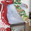 Christmas Snowman Pine Branch Sheer Curtains for Living Room Decoration Window Curtains Kitchen Tulle Voile Curtains