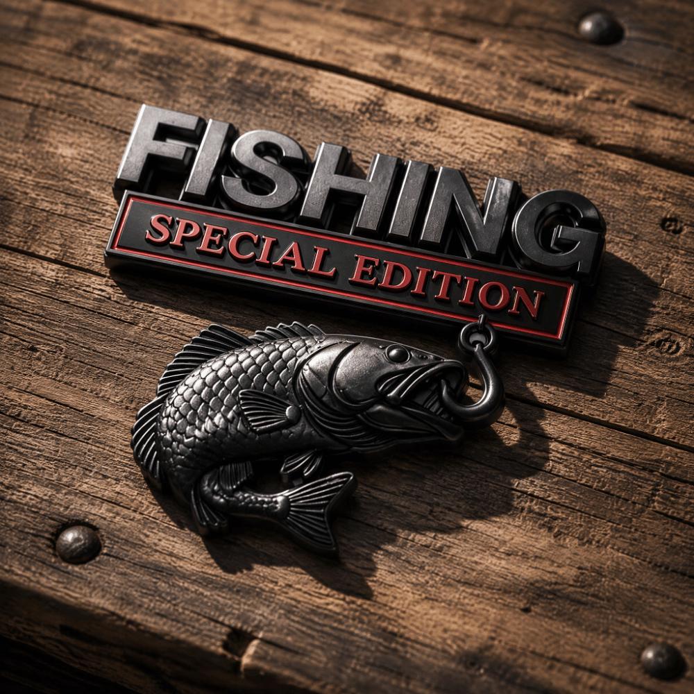 Premium Metal Car Fishing Edition Sticker Waterproof Aluminum Fishing Themed Auto Badge  Motorcycle
