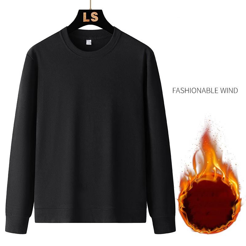 Мужская осенне-зимняя флисовая толстовка с круглым вырезом и флисовой футболкой с длинным рукавом Корейская версия повседневной толстовки с капюшоном Trend Fashion Base Top