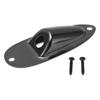 Electric Guitar Jack Plate Input Output Socket Boat Style Instrument Accessory with Screw Black