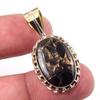 Двухцветный подарочный кулон из натурального черного медного бирюзового серебра 925 пробы 1,5 дюйма G3w11