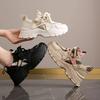 Модные женские кроссовки в стиле "dad shoes" Кожаный верх Толстая подошва Повседневные Спортивные Весна Осень Новый Стиль Дышащие Легкие