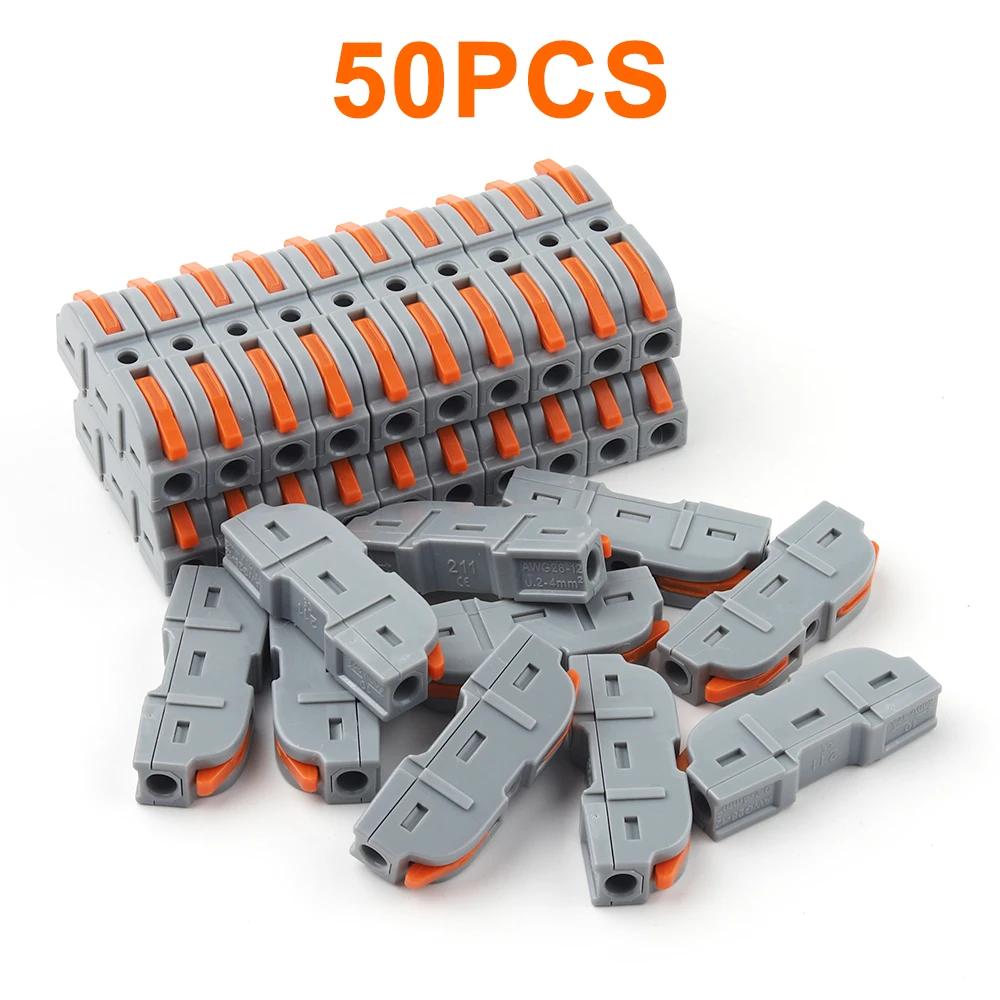 20/34/50PCS Lever Wire Connectors, 1 to 1 Inline Assemblable Wire Connector, Electrical Connectors Wire Terminals