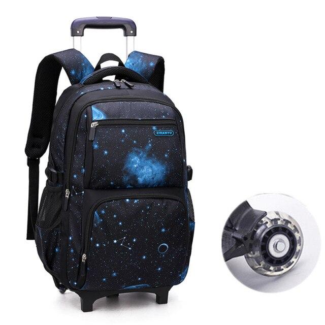 2 Wheels Travel Rolling Luggage Bag School Trolley Backpack For Boys Kid 'S Travel Backpack On Wheels School Backpacks Child