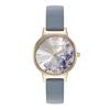 Authorized Distributor Olivia Burton Watch Ladies 24000227 Illustrated Floral Midi Ivory Rose Gold Chalk Blue Leather [OLIVIA BURTON]