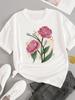 (Азиатский размер) Футболки с коротким рукавом в цветочном стиле 90-х, милый женский топ, футболка с принтом, модная одежда с круглым вырезом, повседневная одежда, графическая футболка