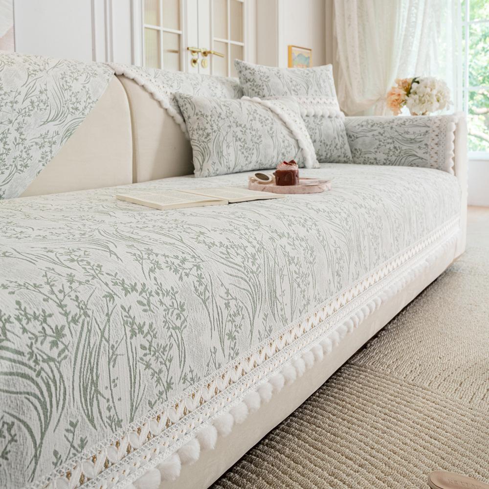 European Chenille Sofa Cushion Light Luxury Four-Season Universal Sofa Cover Full Set Of Non-Slip And Anti-Cat Scratch Lace Sofa Towel