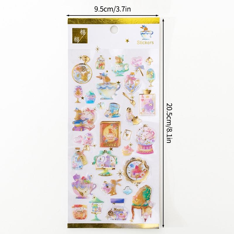 Crystal Drops Glue Stickers 3D Relief Golden Butterfly Sticker Diy Scrapbook Diary Mobile Phone Case Paster Decals Stickers